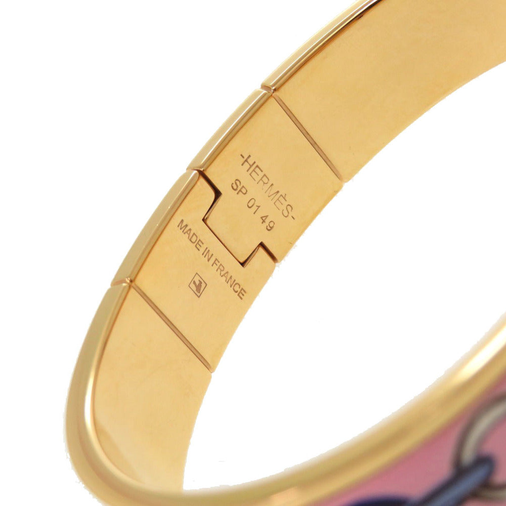 HERMES Bangle metal gold bracelet Charnier PM Women Used
