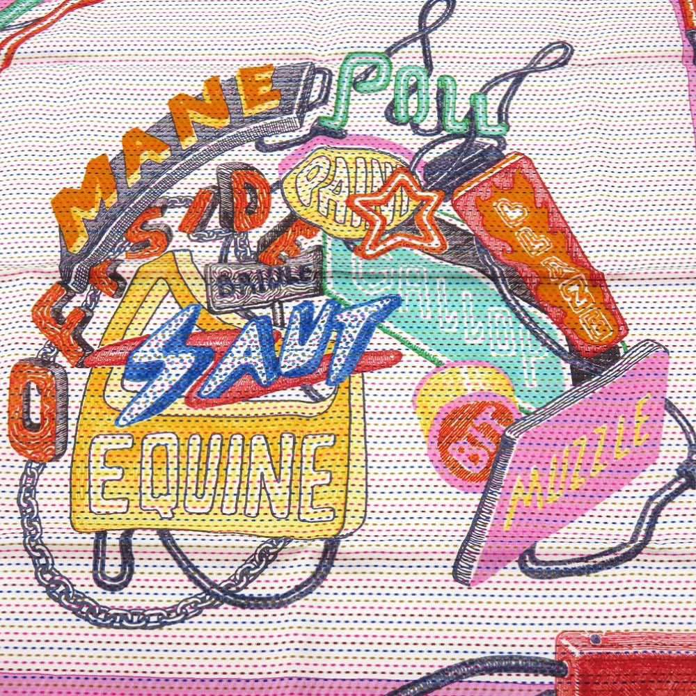 HERMES scarf silk black Carre70 Chevaloscope Neon Pointier Chevaloscope Neon