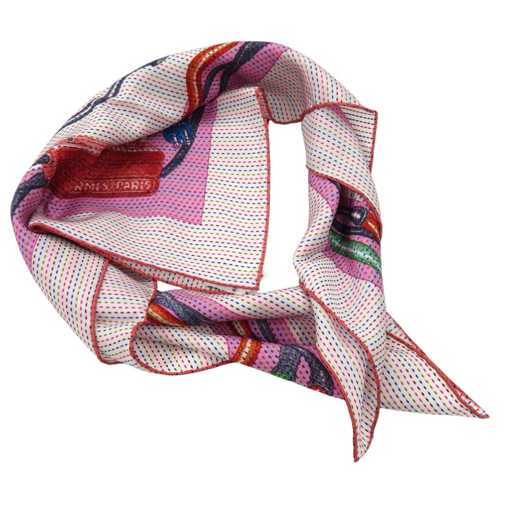 HERMES scarf silk black Carre70 Chevaloscope Neon Pointier Chevaloscope Neon