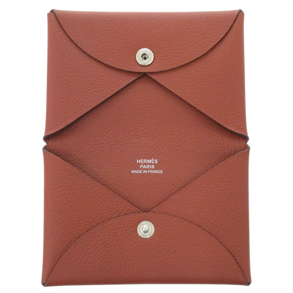 HERMES Card Case H064954CK4E Evercolor Brick Calvi Women Used
