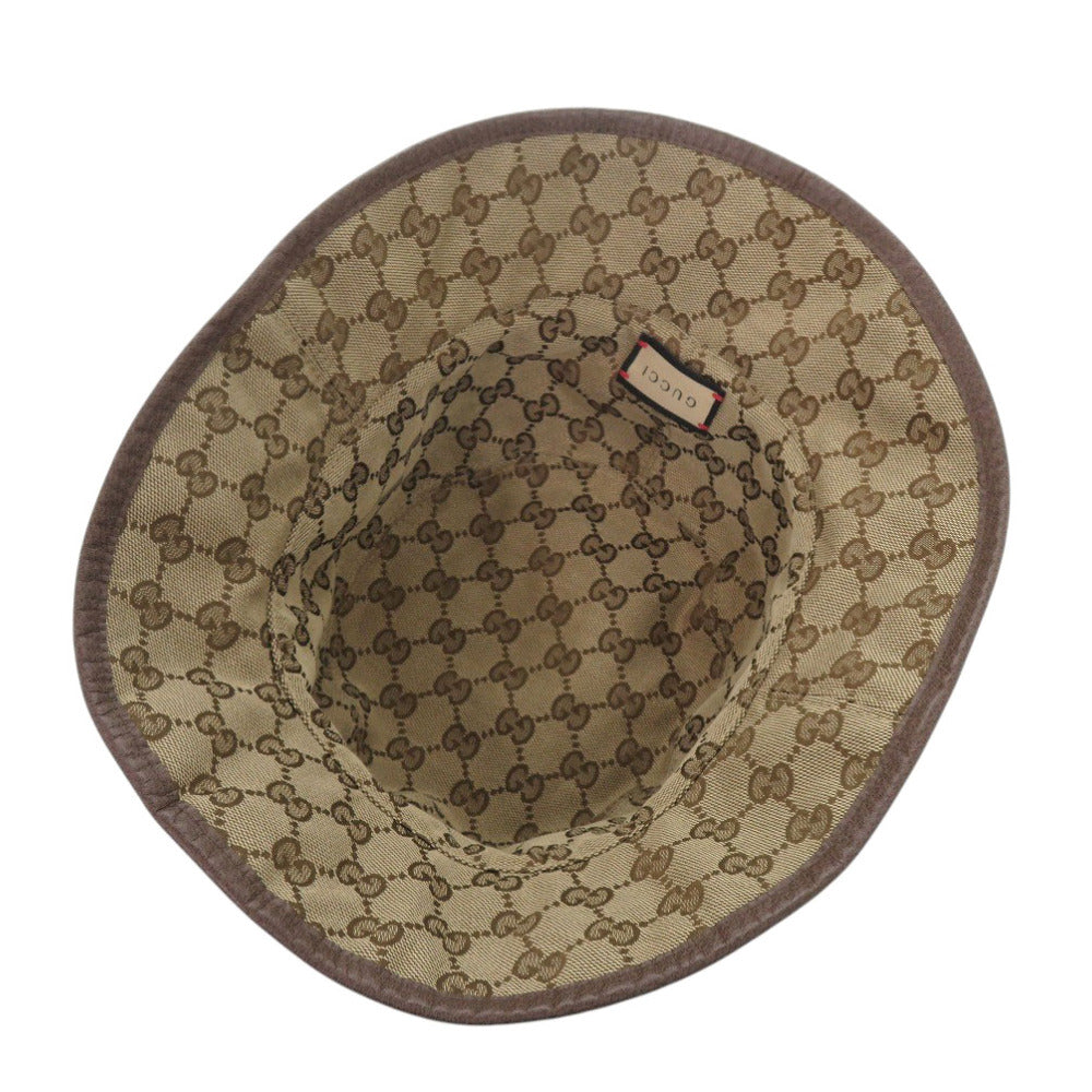 GUCCI Other hats GG Supreme Brown Reversible Bucket Hat Check Pattern mens Used