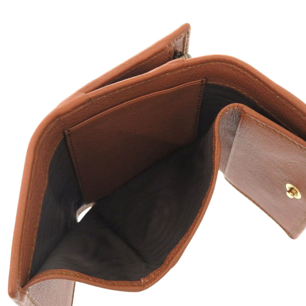 GUCCI Tri-fold wallet 658633 leather Brown Bamboo Medium Women Used