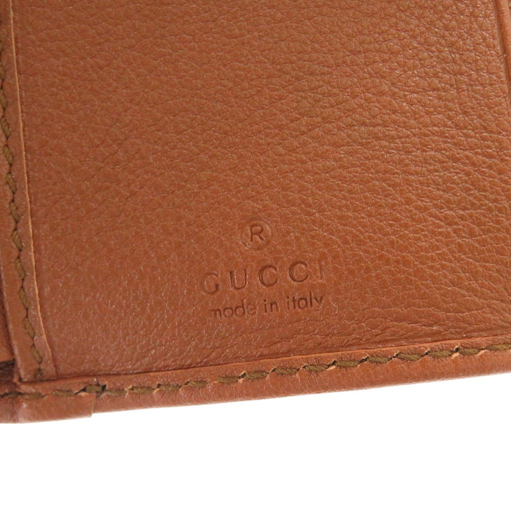 GUCCI Tri-fold wallet 658633 leather Brown Bamboo Medium Women Used