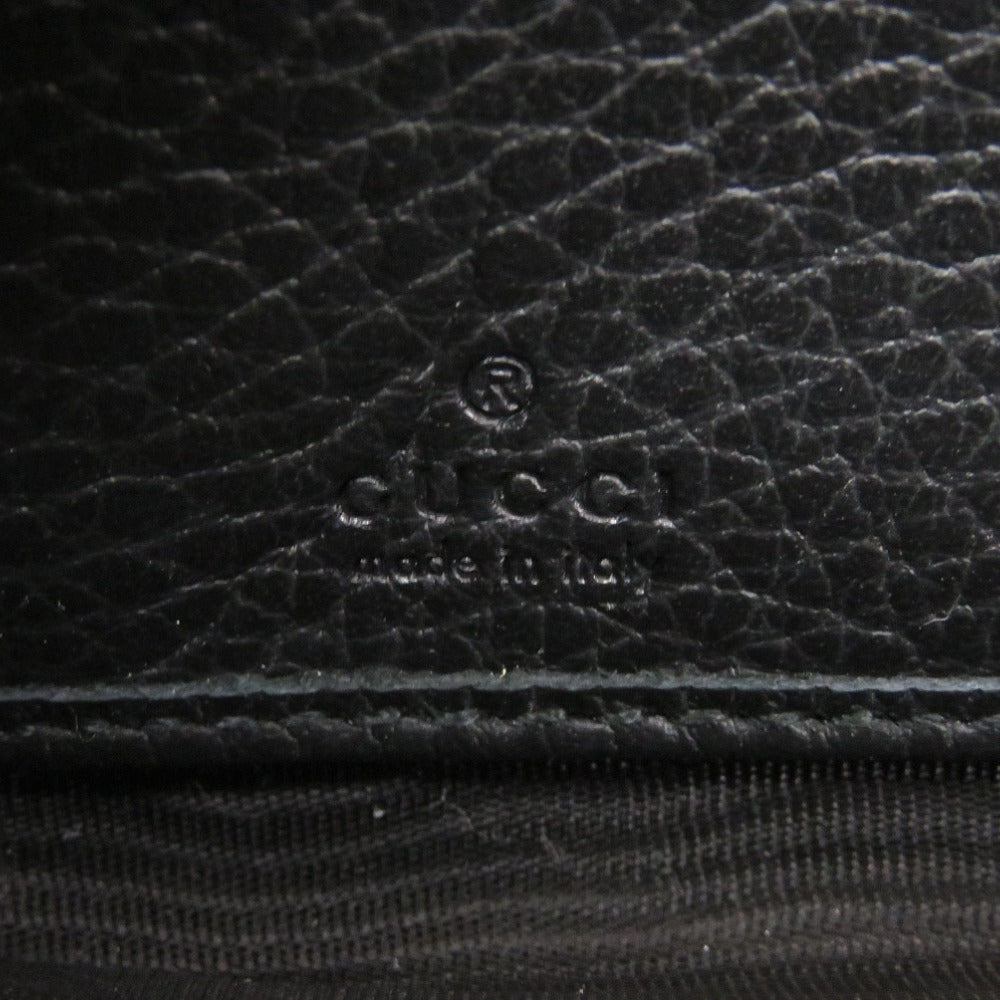 GUCCI Long Wallet Purse 456117 leather black Zip Around GG Marmont Women Used