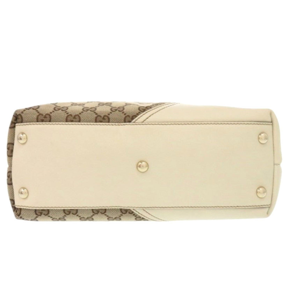 GUCCI Tote Bag GG canvas, leather beige Women Used
