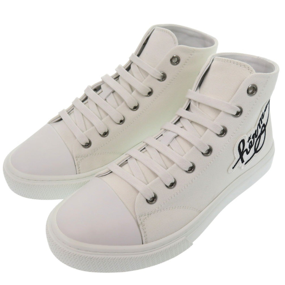 HERMES sneakers 241178Z Cotton canvas white Illico embroidered patch high top Iriko Women 37 Used
