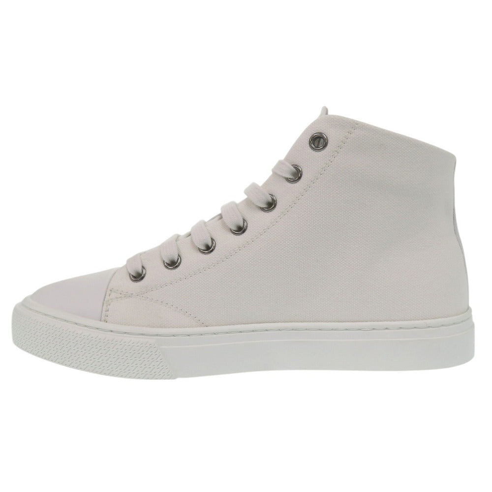 HERMES sneakers 241178Z Cotton canvas white Illico embroidered patch high top Iriko Women 37 Used