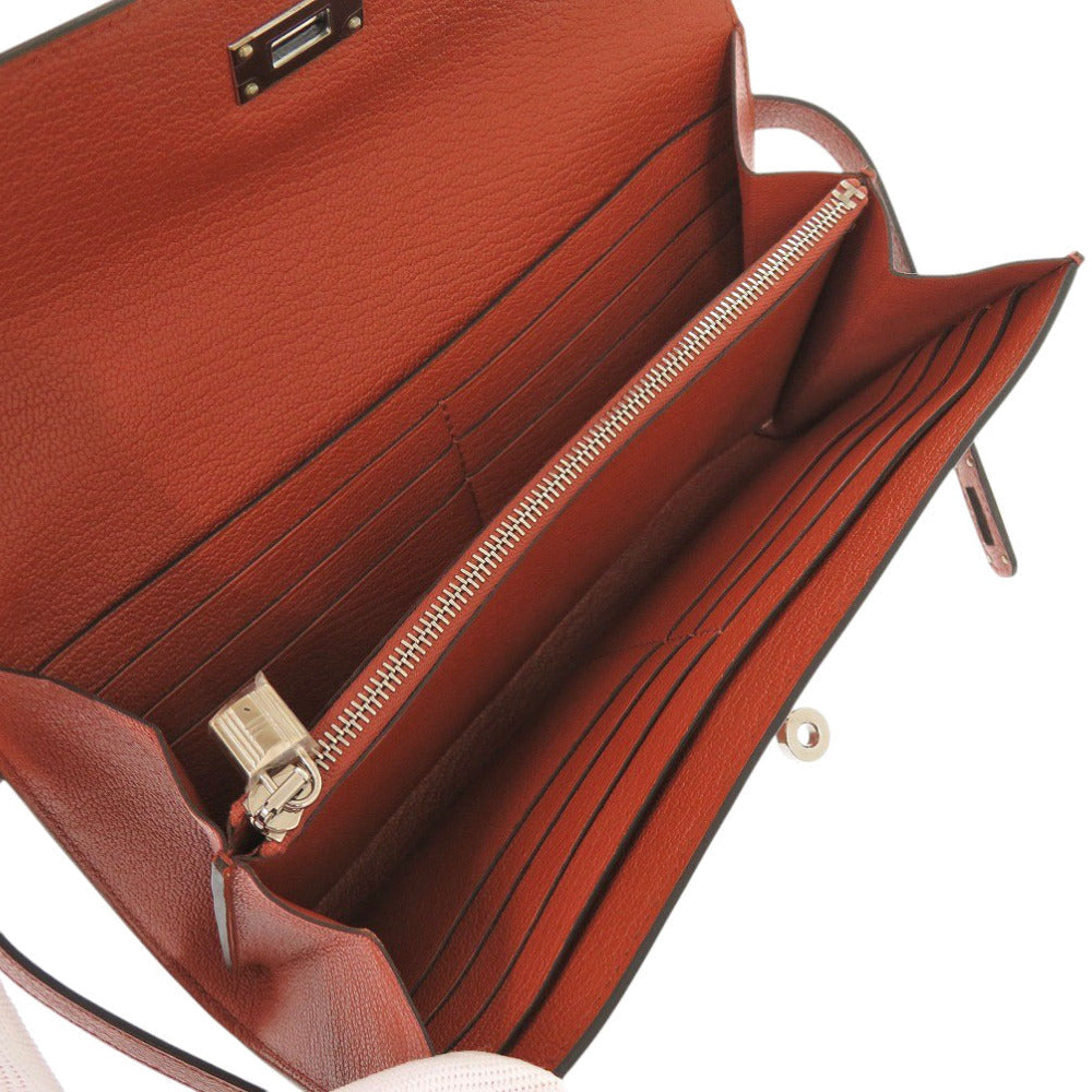 HERMES Long Wallet Purse Epsom Brick Kelly wallet Women Used