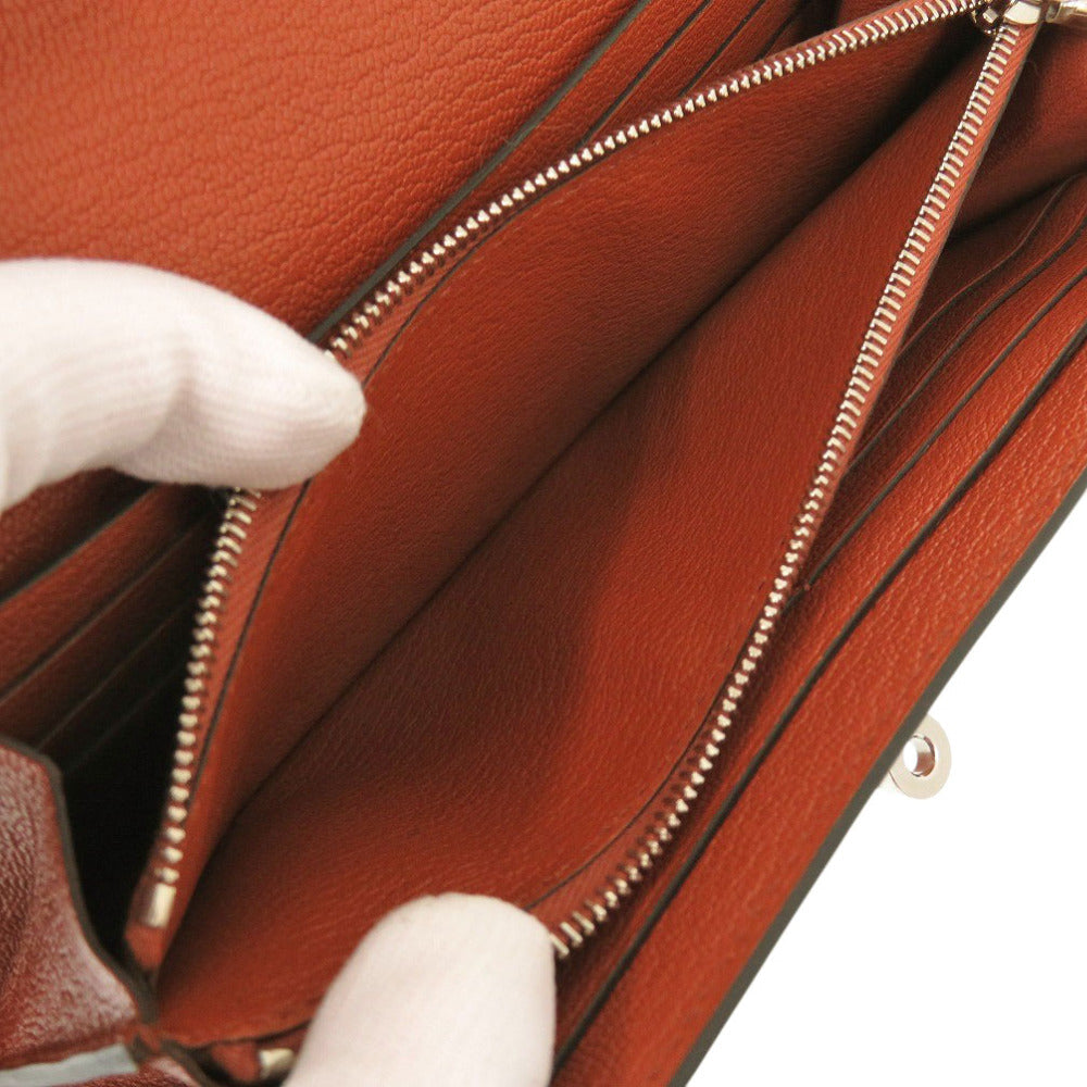 HERMES Long Wallet Purse Epsom Brick Kelly wallet Women Used