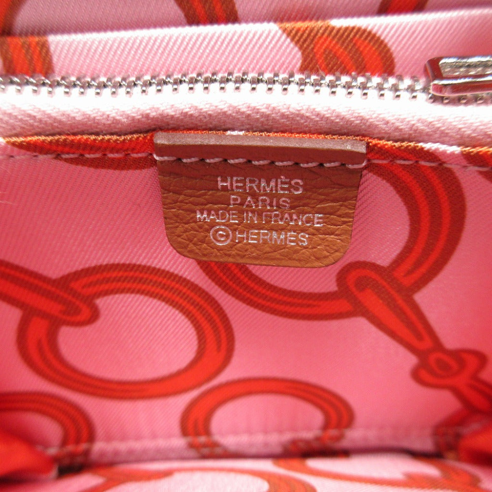 HERMES Coin case Evercolor, Silk gold Azap silk in compact unisex(Unisex) Used