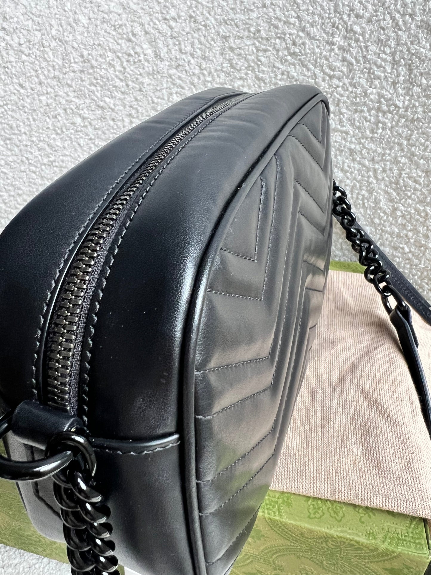 Gucci GG Black on Black Marmont Small Shoulder Bag (RRP £1340)