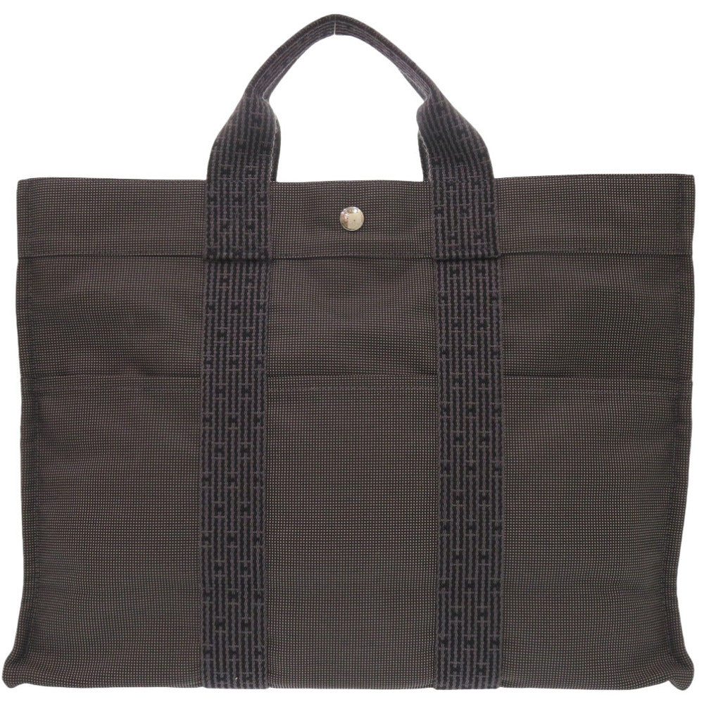 HERMES Tote Bag canvas gray Her Line Tote MM mens Used