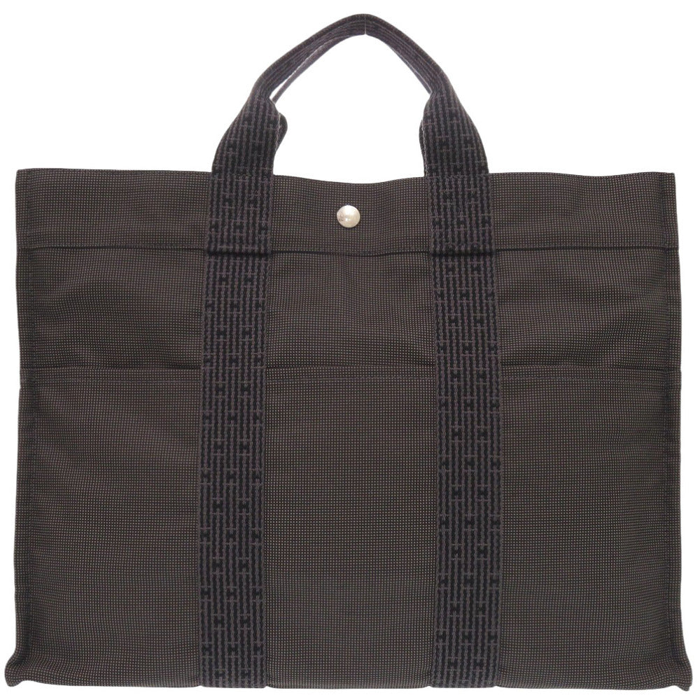 HERMES Tote Bag canvas gray Her Line Tote MM mens Used
