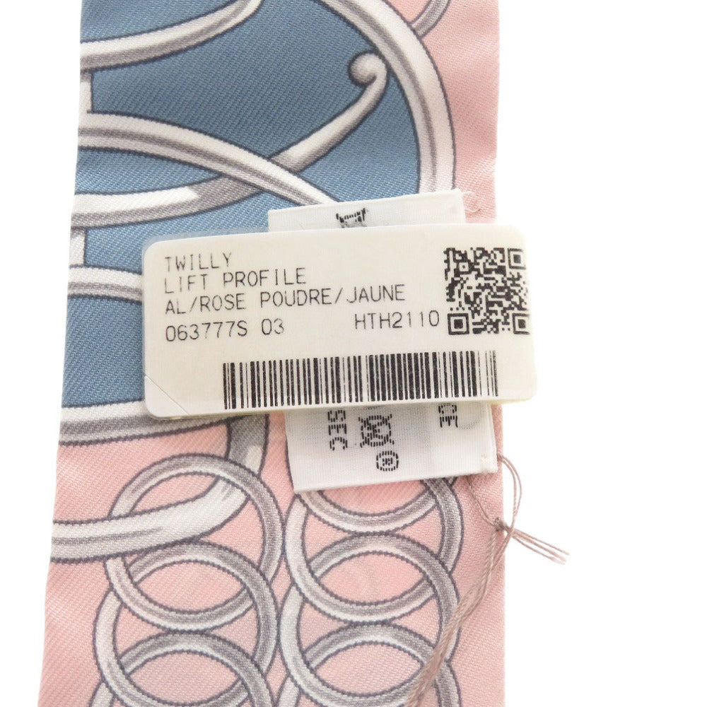 HERMES scarf silk Rose poodle Twilly lift profile