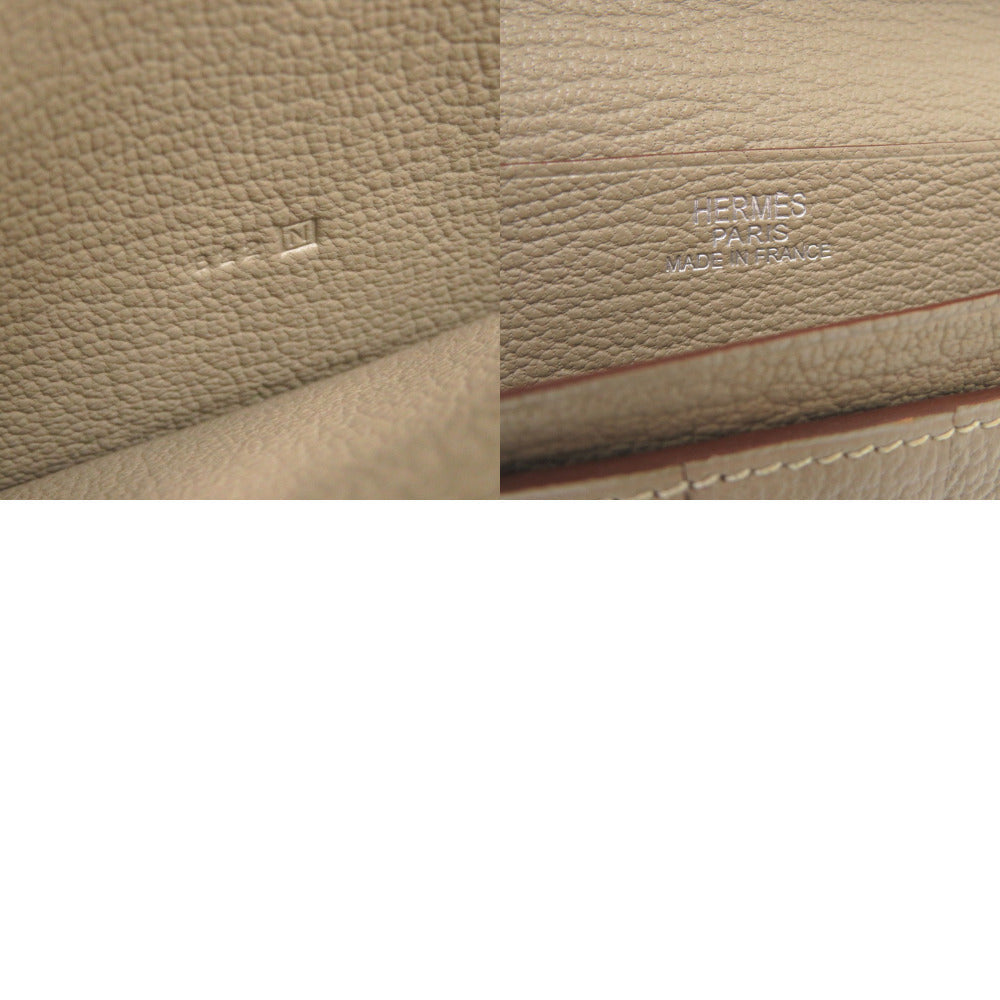 HERMES Long Wallet Purse Shave pink Beansufla Women Used