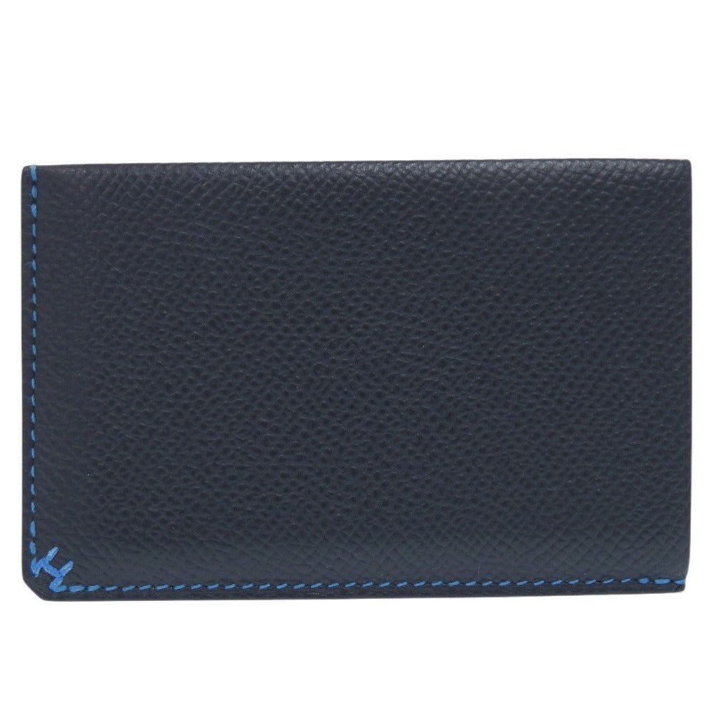 HERMES Card Case Epsom Blue indigo Hserie