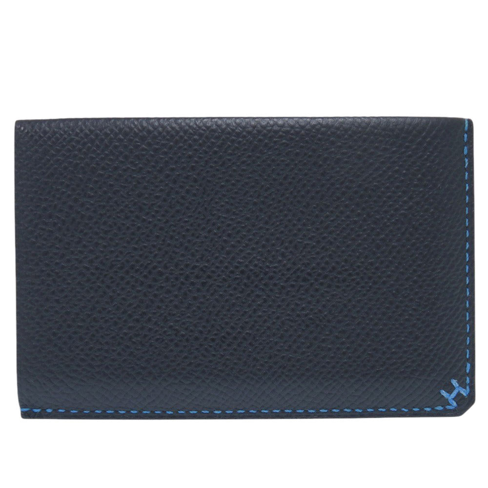 HERMES Card Case Epsom Blue indigo Hserie