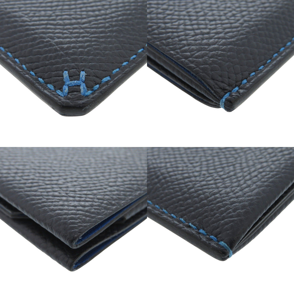 HERMES Card Case Epsom Blue indigo Hserie