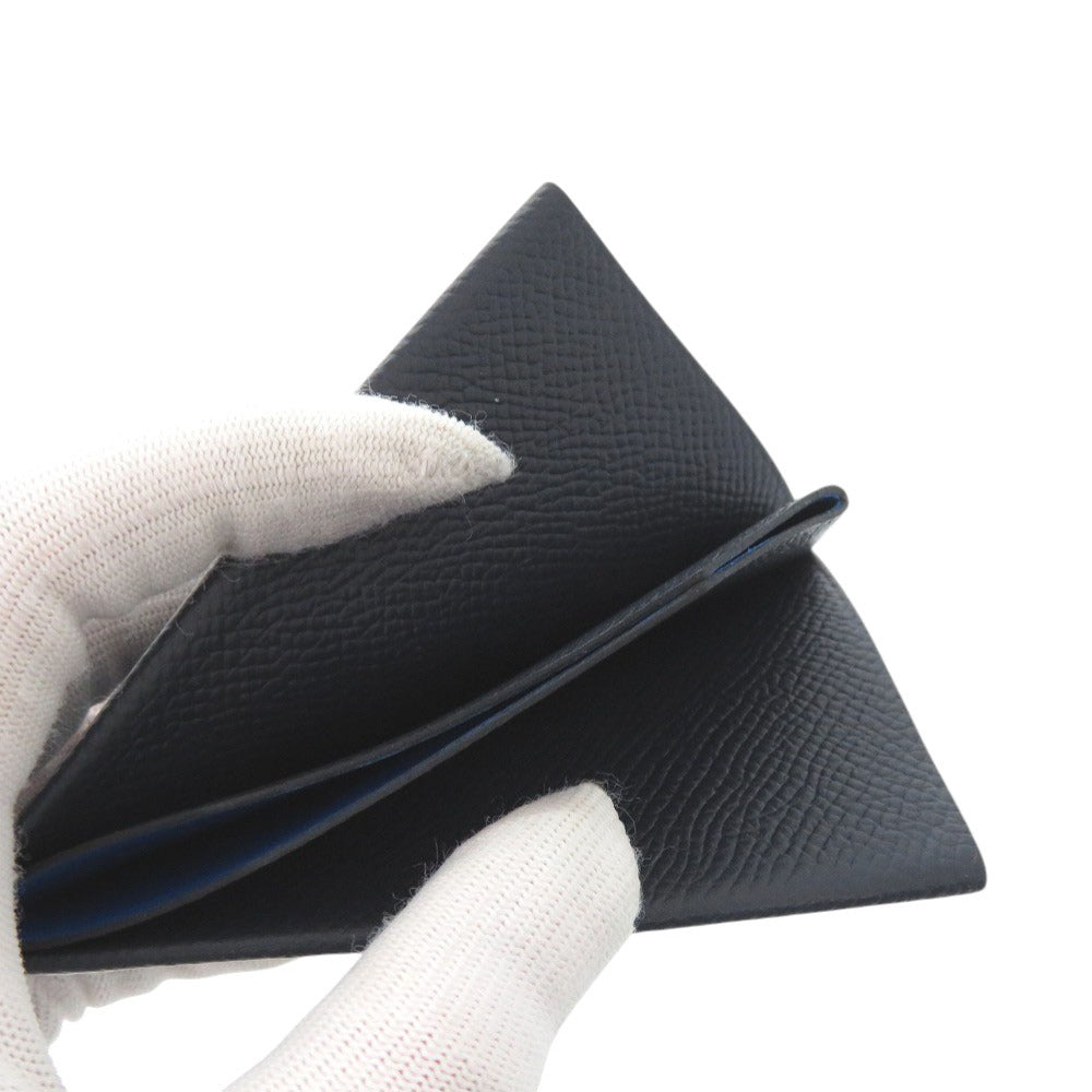 HERMES Card Case Epsom Blue indigo Hserie