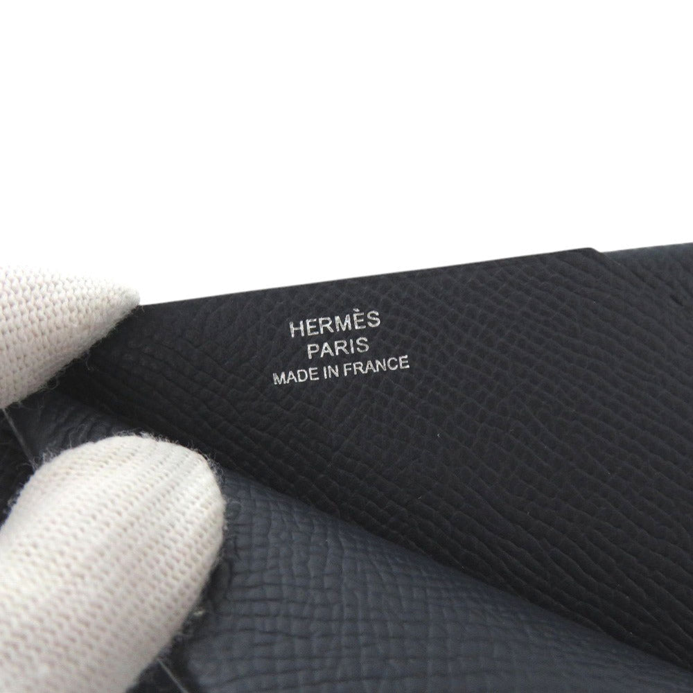 HERMES Card Case Epsom Blue indigo Hserie