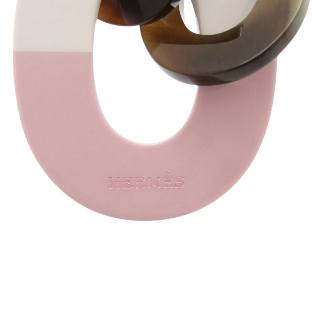 HERMES Necklace Buffalo Horn, Lacquer Brown Caramba Women Used