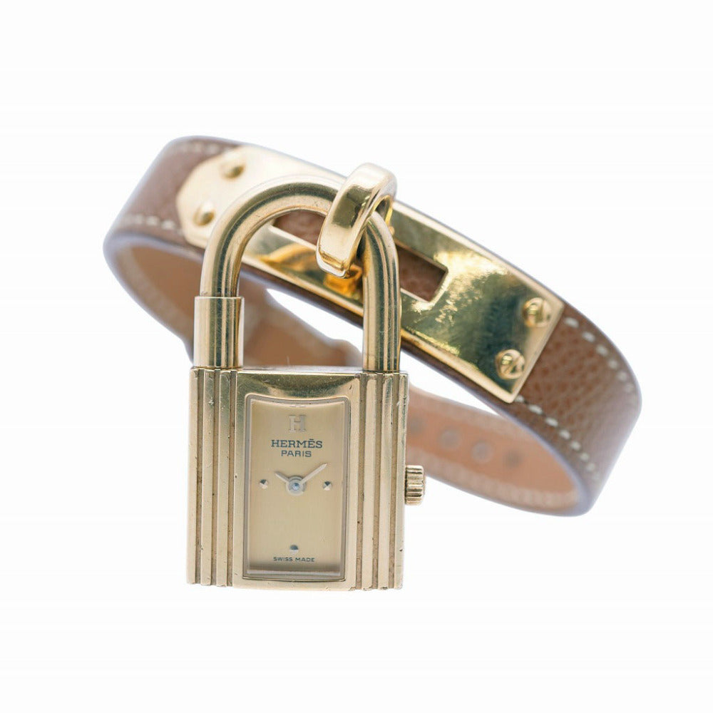 HERMES Watches Quartz Stainless Steel , Courchevel gold Quartz Kelly watch gold dial Women Used