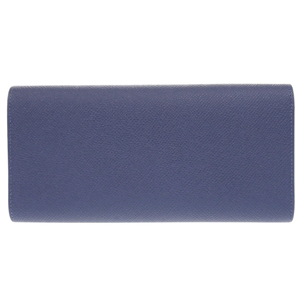 HERMES Long Wallet Purse Epsom Blue brighton Passan Long Sangle Caval Women Used