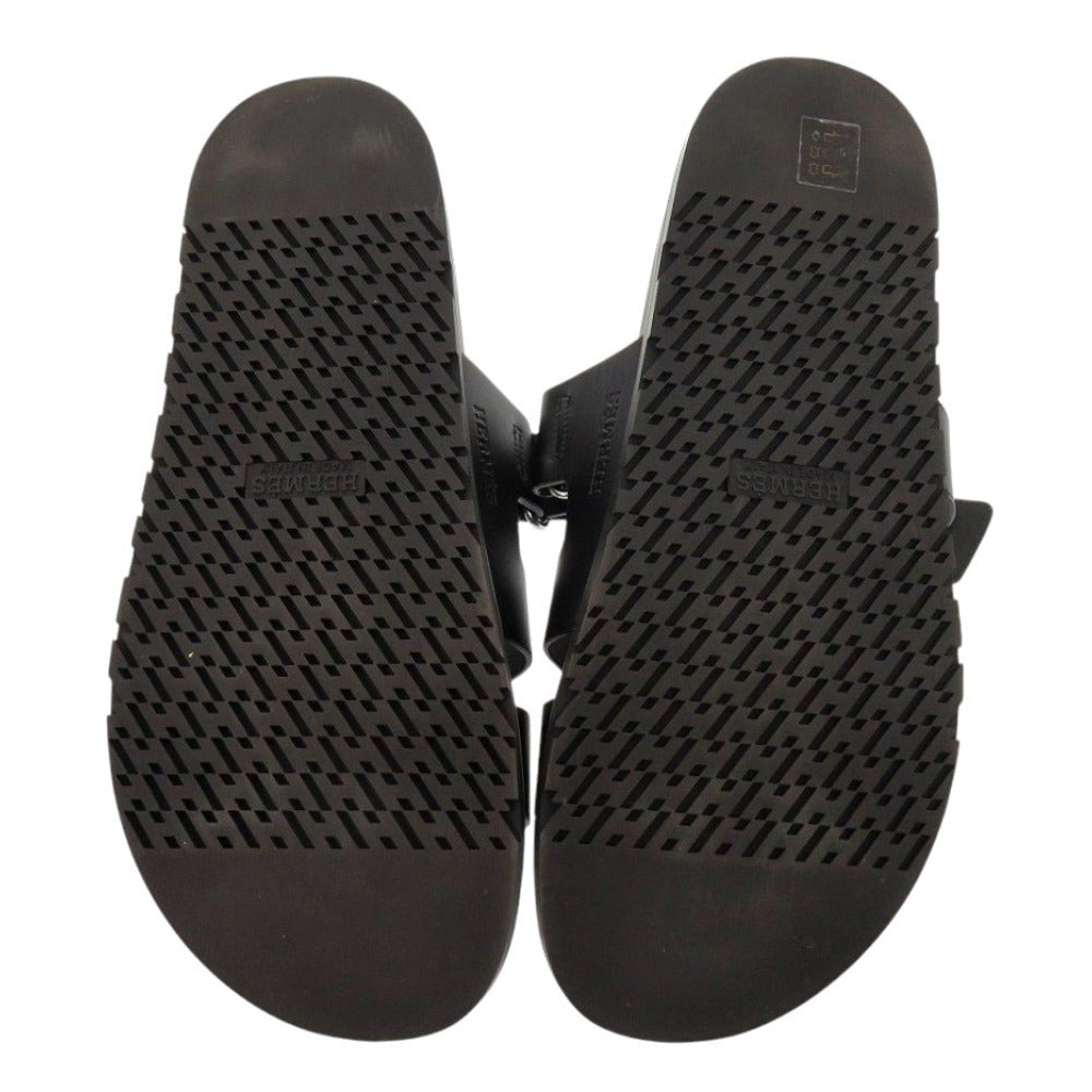 HERMES Sandals 222000ZH Calfskin, Chevre black Shipre mens 44 Used