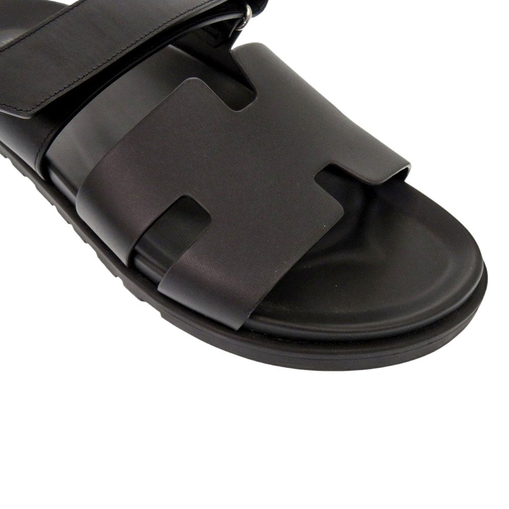 HERMES Sandals 222000ZH Calfskin, Chevre black Shipre mens 44 Used