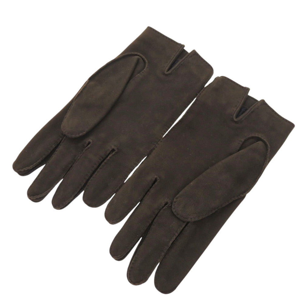 HERMES gloves lambskin Dark brown 7 1/2