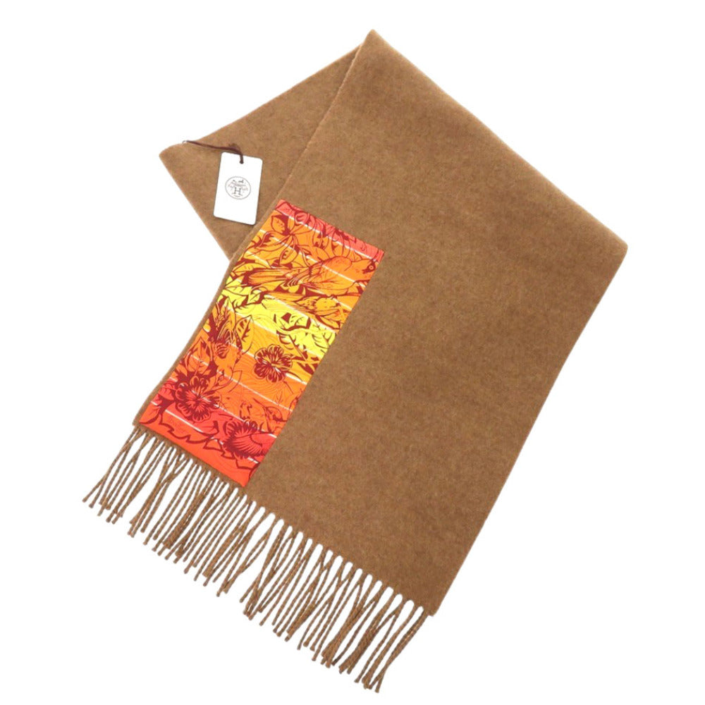 HERMES Scarf cashmere Brown Women Used