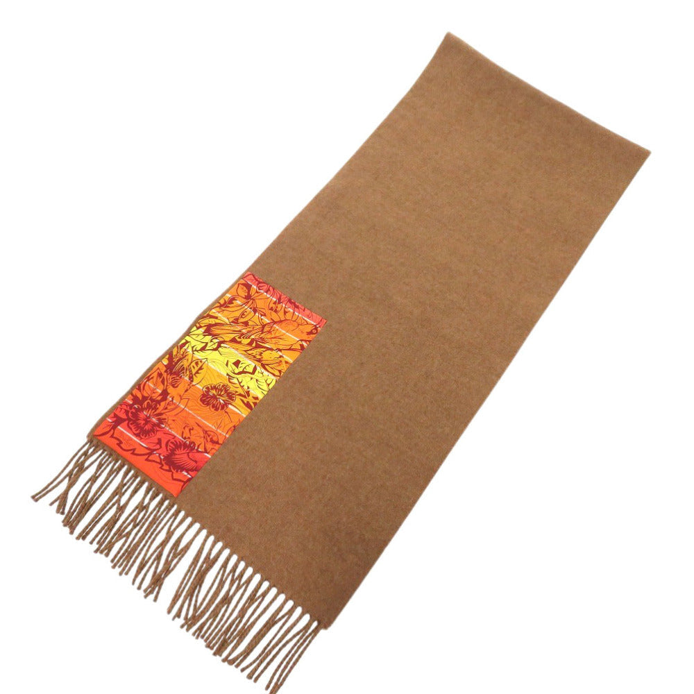 HERMES Scarf cashmere Brown Women Used