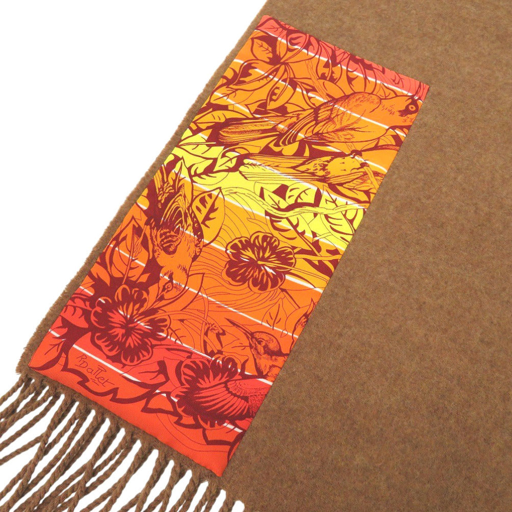 HERMES Scarf cashmere Brown Women Used