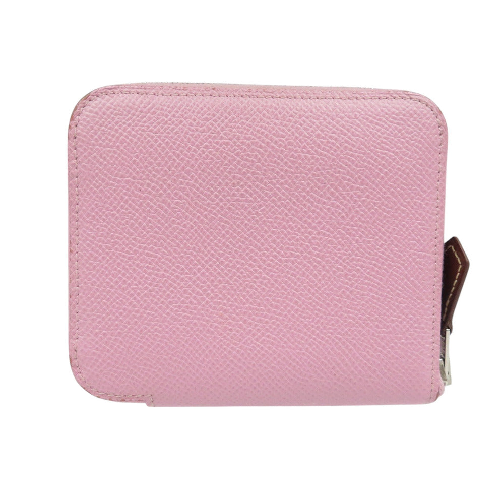 HERMES Coin case Epsom, Silk Morve Silvestre Zip Around Azap compact silk in Women Used