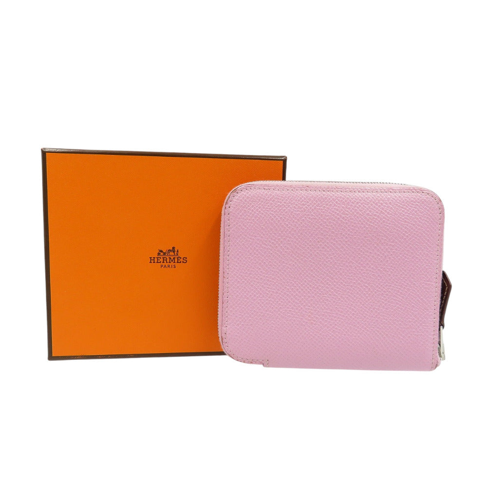 HERMES Coin case Epsom, Silk Morve Silvestre Zip Around Azap compact silk in Women Used