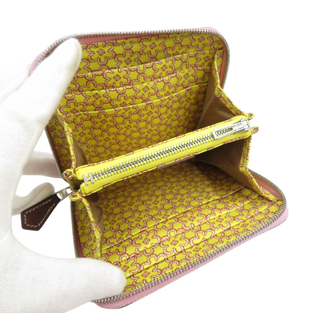 HERMES Coin case Epsom, Silk Morve Silvestre Zip Around Azap compact silk in Women Used