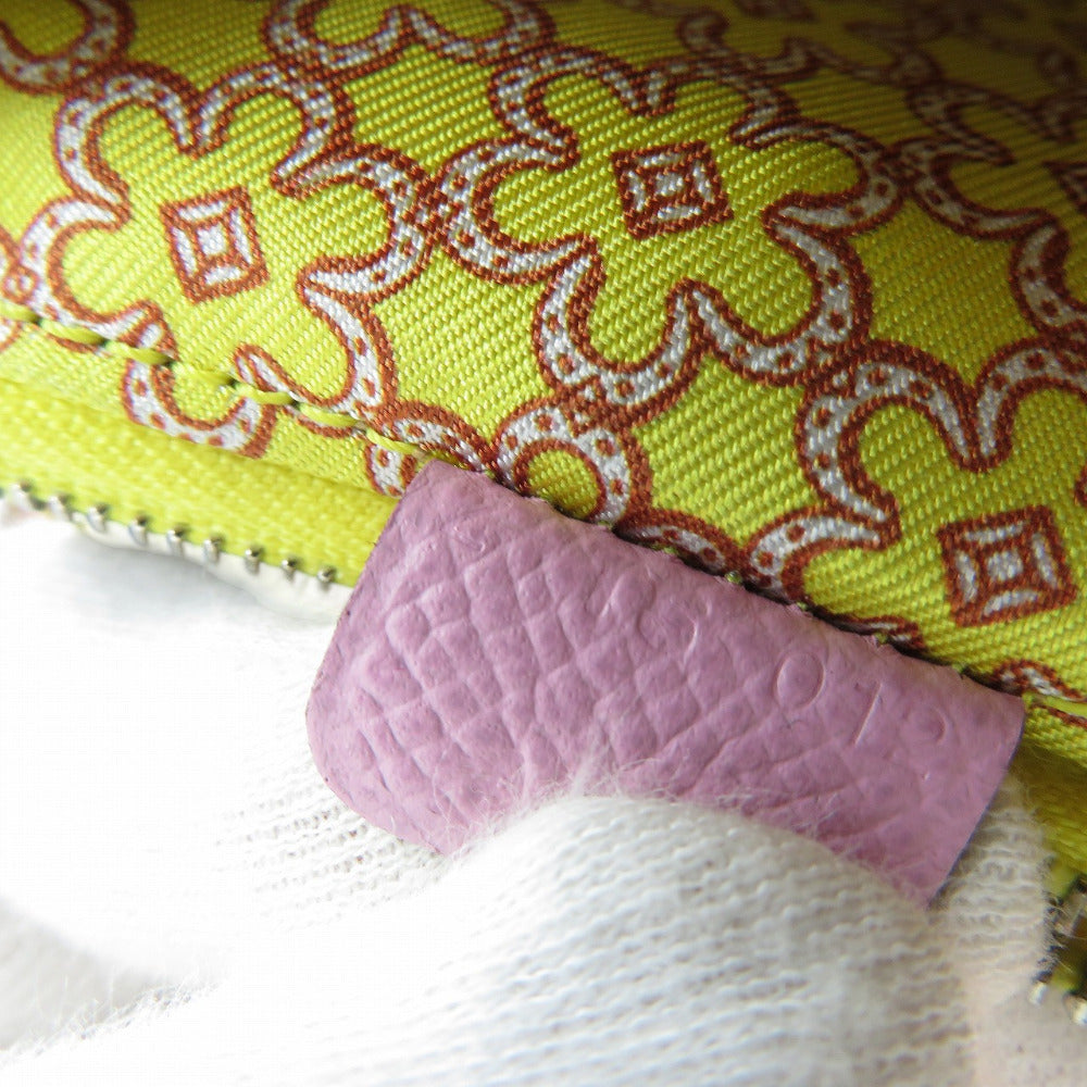 HERMES Coin case Epsom, Silk Morve Silvestre Zip Around Azap compact silk in Women Used
