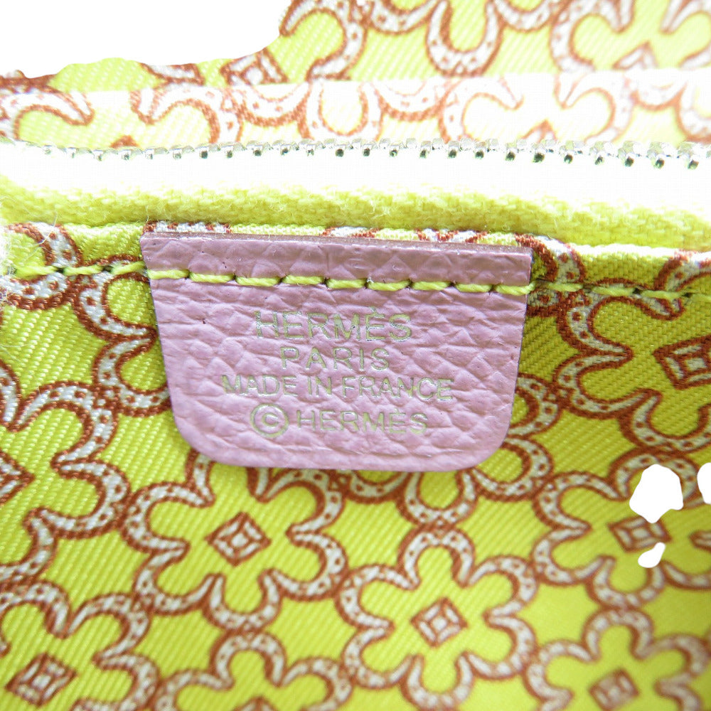 HERMES Coin case Epsom, Silk Morve Silvestre Zip Around Azap compact silk in Women Used