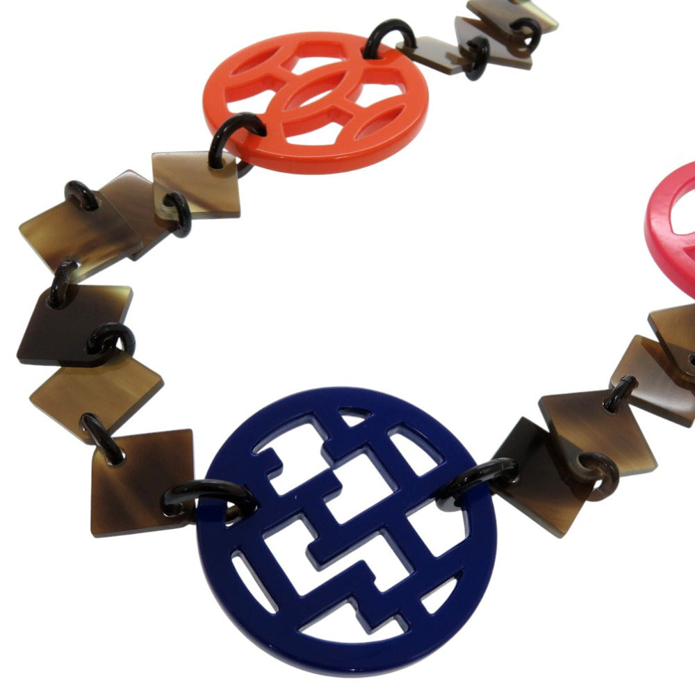 HERMES Necklace Buffalo horn multicolor Long necklace DIVA Women Used