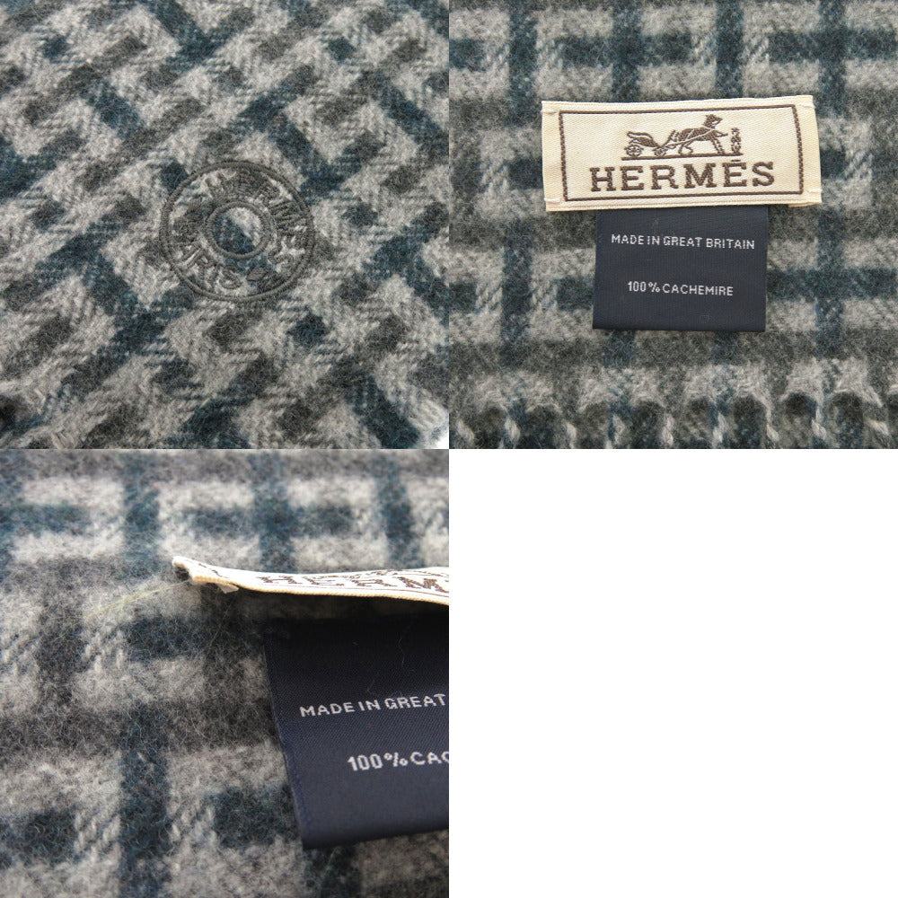 HERMES Scarf H394083T 06 cashmere green H Ecoce unisex(Unisex) Used