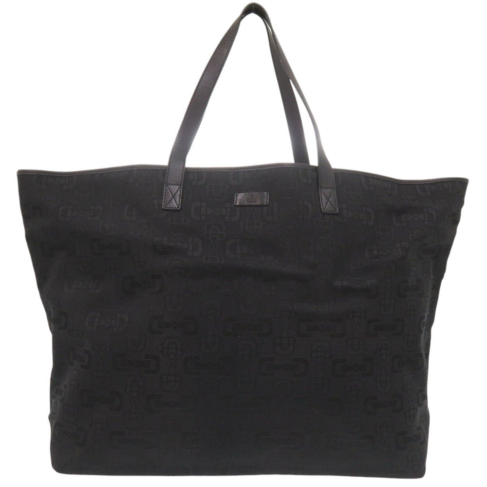 GUCCI Tote Bag 238695 Canvas, Leather black Horsebit Pattern Women Used