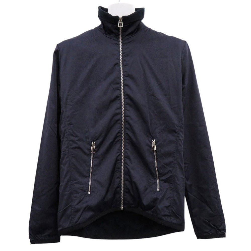 HERMES Nylon jacket 800165E  Nylon Navy Warm-up fleece jacket mens S Used