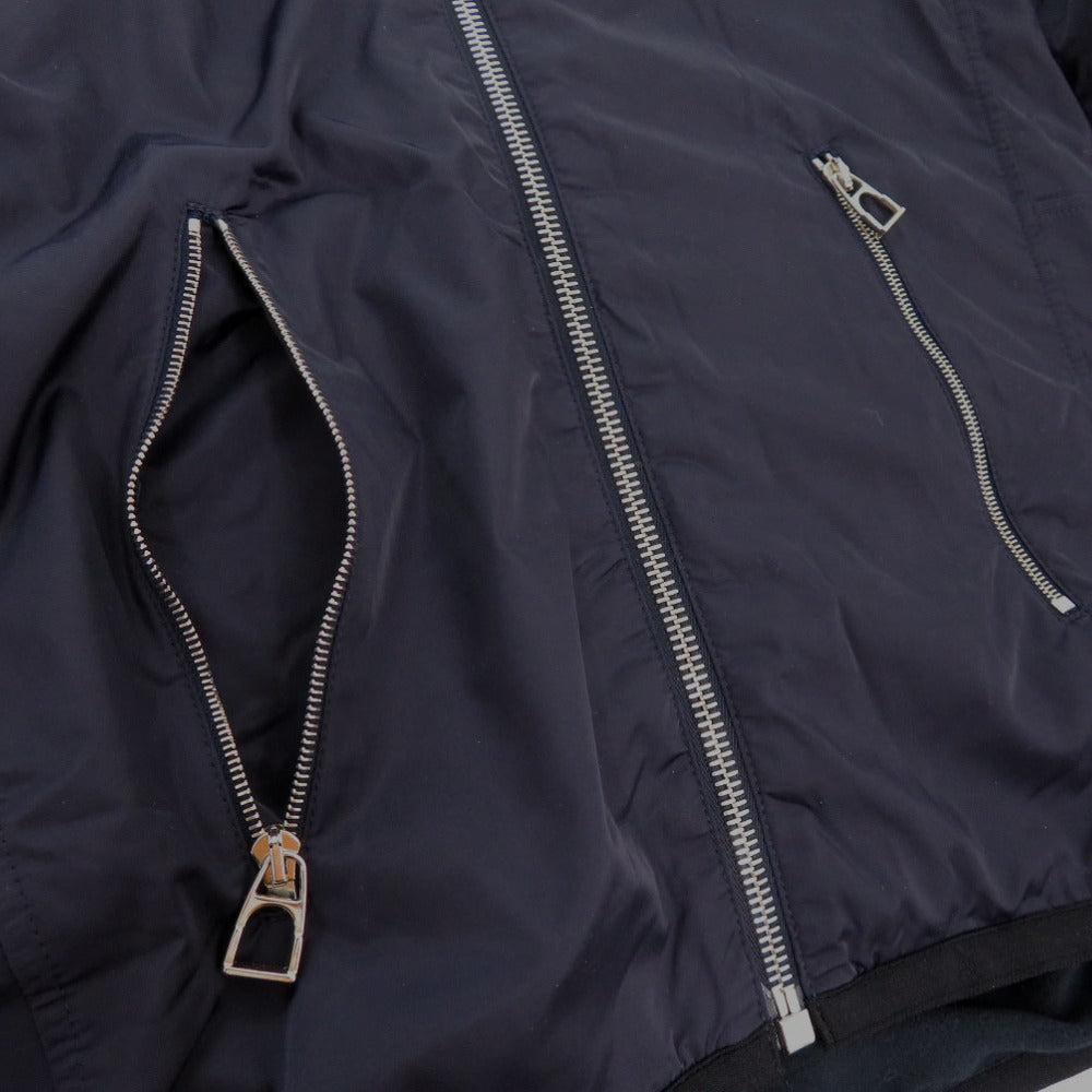 HERMES Nylon jacket 800165E  Nylon Navy Warm-up fleece jacket mens S Used