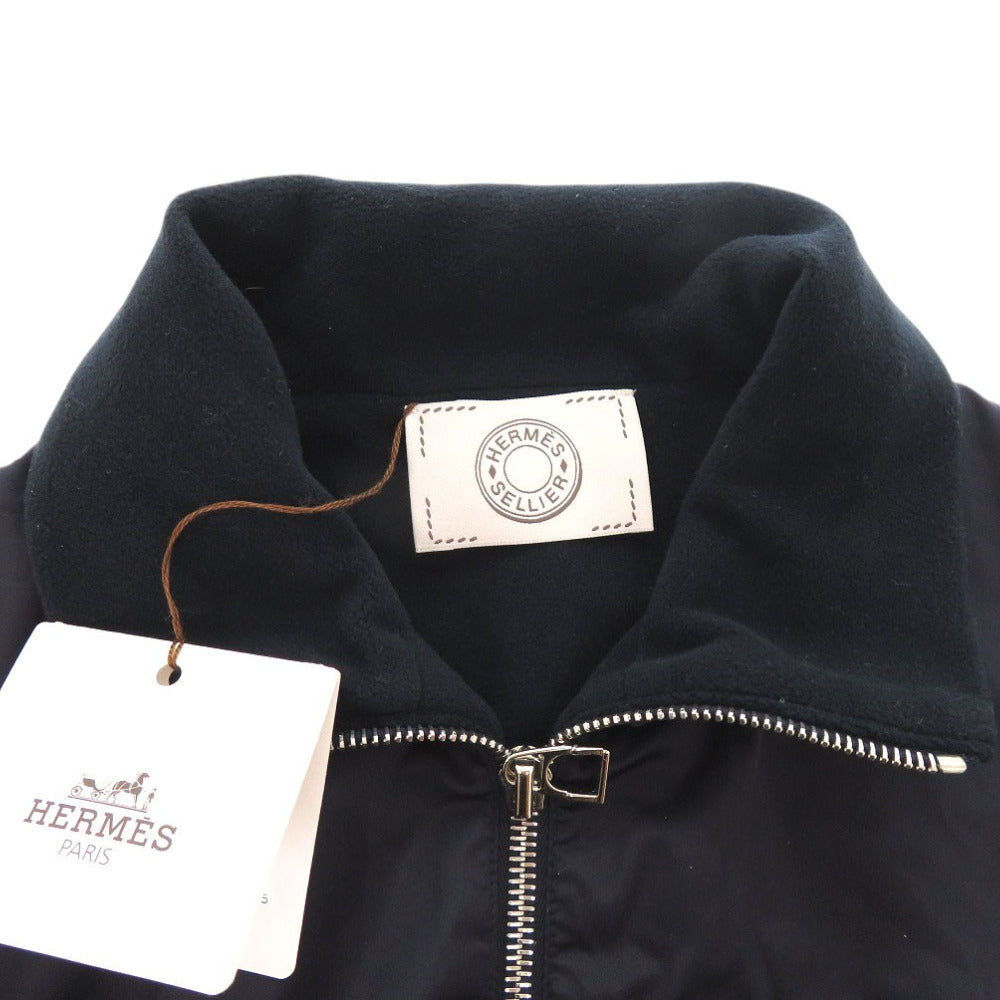 HERMES Nylon jacket 800165E  Nylon Navy Warm-up fleece jacket mens S Used