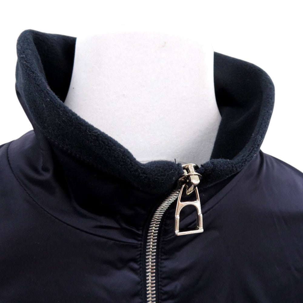 HERMES Nylon jacket 800165E  Nylon Navy Warm-up fleece jacket mens S Used