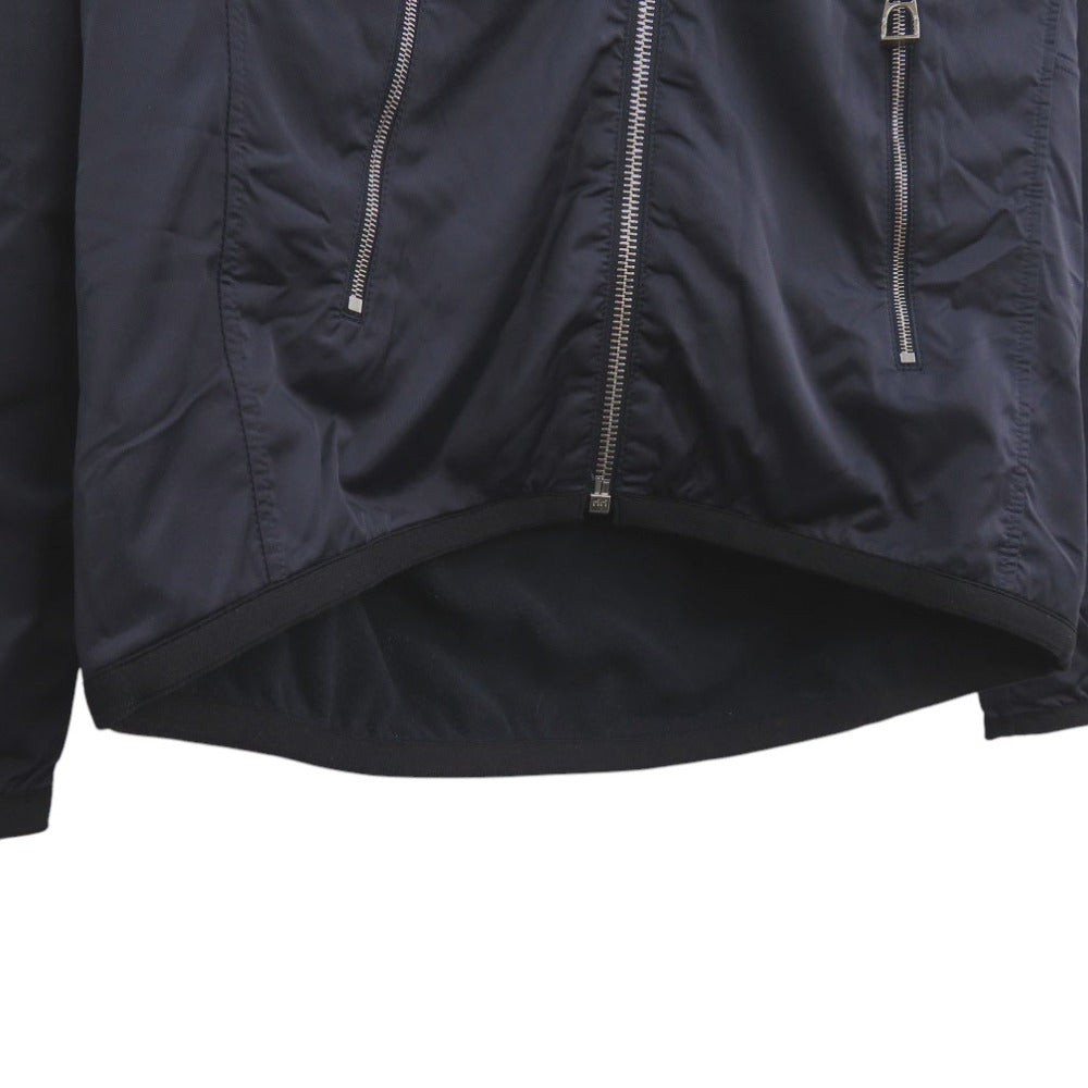 HERMES Nylon jacket 800165E  Nylon Navy Warm-up fleece jacket mens S Used