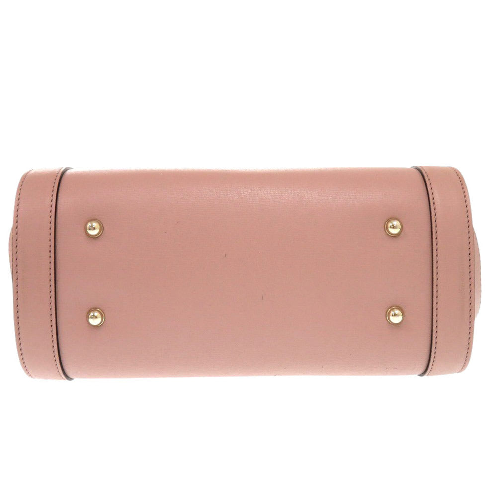 GUCCI Handbag 338989 leather pink beige Bamboo Women Used