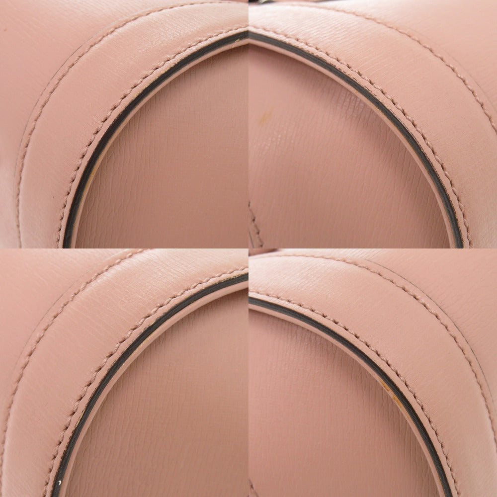 GUCCI Handbag 338989 leather pink beige Bamboo Women Used