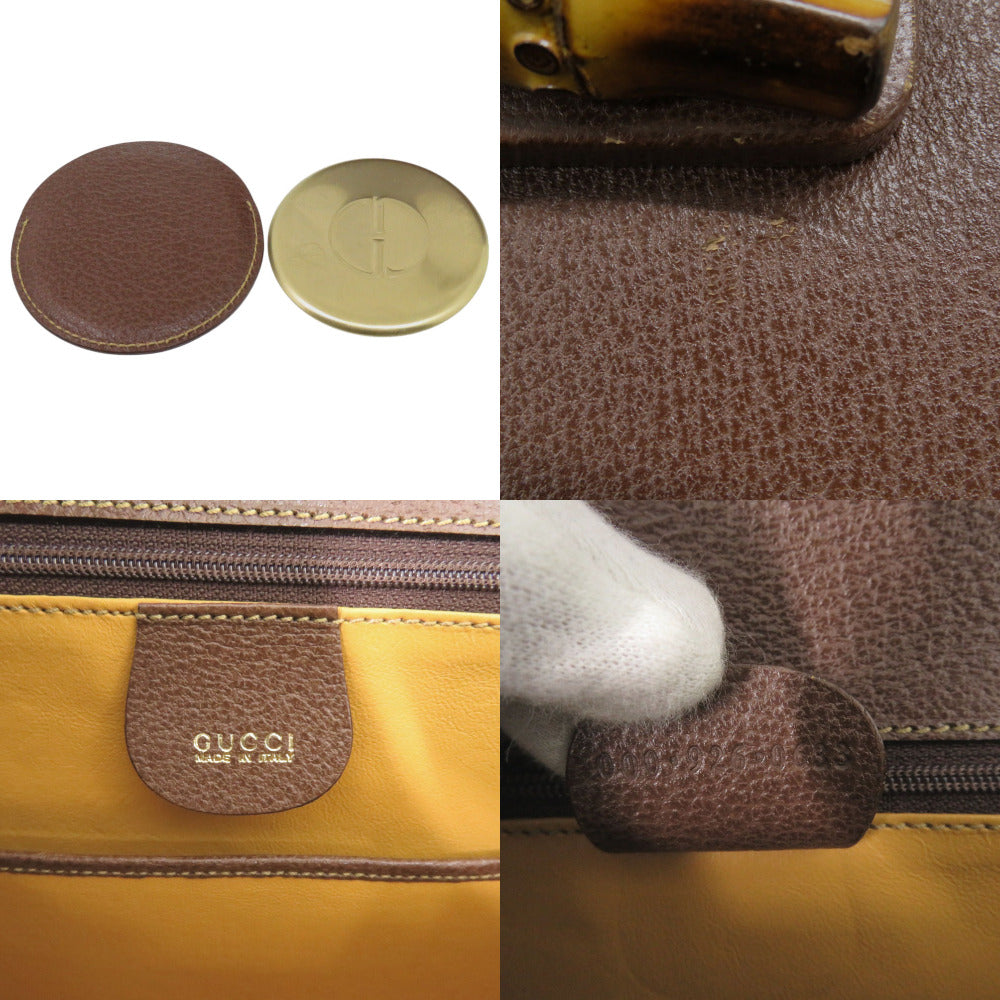 GUCCI Handbag 000 926 0633 leather Brown 2WAY Bamboo Women Used