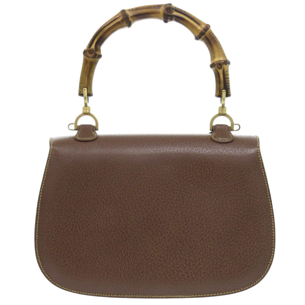 GUCCI Handbag 000 926 0633 leather Brown 2WAY Bamboo Women Used